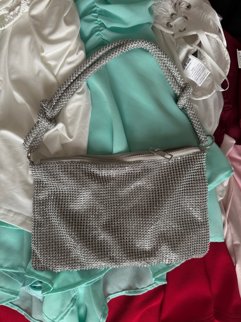 Silver Mesh Evening Shoulder Bag